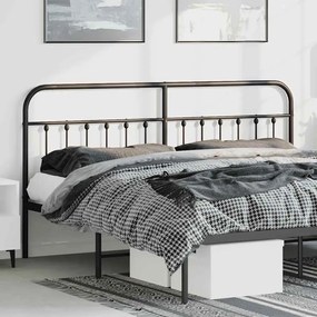352614 vidaXL Метална табла за глава, черна, 180 см