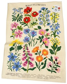 Бежова памучна кърпа за чай , 50 x 70 cm Wild Flowers - Rex London