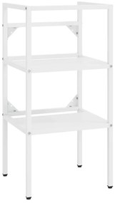 338484 vidaXL Рамка за мивка за баня, бяла, 40x38x83 см, желязо