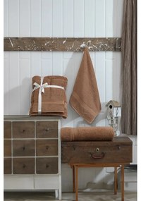 Кафяви памучни хавлии и кърпи за баня в комплект от 2 бр. от тери – Foutastic