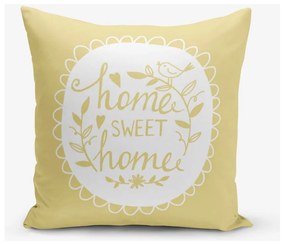 Жълта калъфка за възглавница Home Sweet Home, 45 x 45 cm - Minimalist Cushion Covers