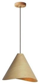 Дървен полилей на кабел 1xE27/60W/230V Ø 45 см масив/дъб/каучуково дърво