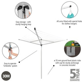 Градинска сушилня за дрехи в сребрист цвят 30 m Essential – Brabantia