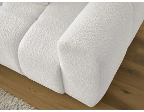 Бял сгъваем/с място за съхранение ъглов диван от прежда с примки от букле (ляв ъгъл) Roxelane – Bobochic Paris