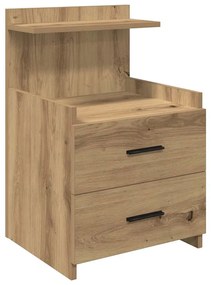 858648 vidaXL Нощно шкафче с 2 чекмеджета, дъб, занаятчийски, 40x36,5x62 см