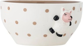 Бяла/кафява глинена детска купичка ø 14 cm Dolly – Bloomingville Mini