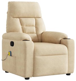 4015574 vidaXL Масажен наклоняем стол, кремав, микрофибърен текстил