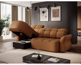 Жълт/кафяв кадифен сгъваем/с място за съхранение ъглов диван (ляв ъгъл) Beneth – ELTAP