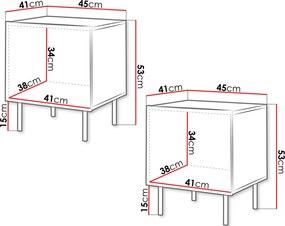 Комплект от две нощни шкафчета Tacos