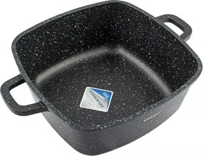 Тенджера за фурна и котлон Kinghoff KH 1601, 20x20 см, 2.8 л, Мраморно покритие, Индукция, Черен