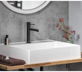 Матово-черна стояща батерия за мивка Solaris – Sapho