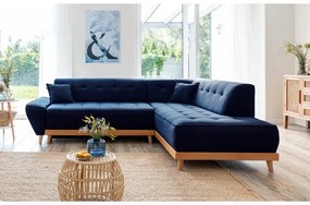 Морскосин ъглов разтегателен диван десен ъгъл Dazzling Daisy - Miuform