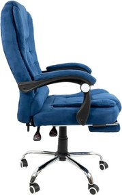 Офис стол BOSS с подложка за крака - син плат