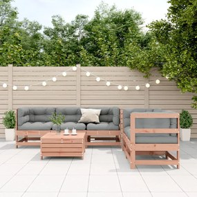 3250810 vidaXL Градински комплект с възглавници, 6 части, дугласко дърво масив
