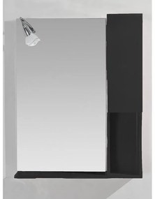 Огледален PVC шкаф ICMC 1050 - 55B "ВАЛЕНТИНО" с осветление, 55x15x70см