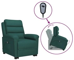 3098263 vidaXL Изправящ стол, тъмнозелен, текстил