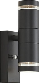 Модерна външна стенна лампа черна 2-светлина IP44 със сензор за здрач - Dubbla