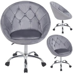 Кадифен офис стол RUNDO Сив