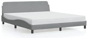 373225 vidaXL Рамка за легло Dover, светлосива, 180x200 см, плат