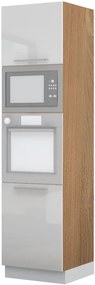 Висок подов шкаф за фурна Raval K23-60-RM-Walnut - White glossy