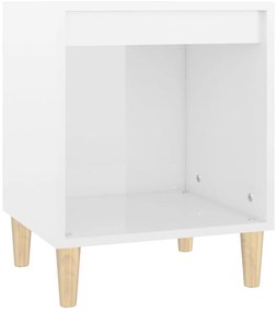 821862 vidaXL Нощно шкафче, бял гланц, 40x35x50 см, инженерно дърво
