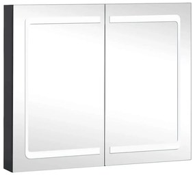 325545 vidaXL LED шкаф с огледало за баня, 80x12,2x68 см