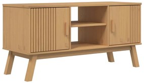 358600 vidaXL ТВ шкаф OLDEN, кафяв, 114x43x57 см, борово дърво масив