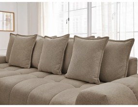 Кафяво-сив шенилов сгъваем/с място за съхранение ъглов диван (ляв ъгъл) Everest – Bobochic Paris