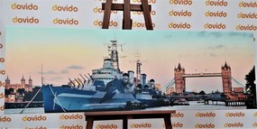 Картина на платно – Великолепен кораб на река Темза в Лондон