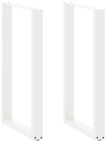 4013237 vidaXL Крака за бар маса, U-образни, 2 бр., бели, 60 x (100-101) см, стомана
