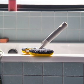 Моп за почистване на повърхности 2в1 Joseph Joseph CleanTech 6500012, 18.5 см, Дръжка с меко покритие, Сив/Жълт