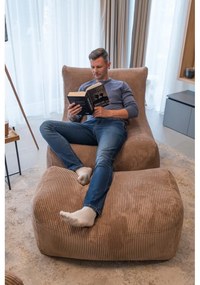 Пуф от рипсено кадифе в цвят горчица Plus 100 Lounge – SLOWDOWN