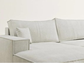 Кремав шенилов сгъваем/с място за съхранение ъглов диван (U форма) Kyoto – Maison de Rêve