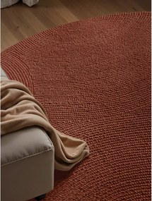 Ръчно изработен вълнен кръгъл килим в тухлен цвят ø 120 cm Calmio – Hanse Home