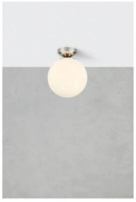 Бяло/сребристо осветително тяло за таван със стъклен абажур Stintino – Markslöjd