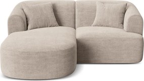 Светлокафяв ъглов диван от рипсено кадифе (ляв ъгъл) Campi – Cosmopolitan Design