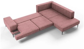 Розов ъглов разтегателен диван , десен ъгъл Liege - Interieurs 86