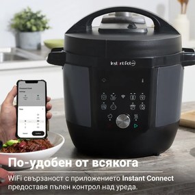 Мултикукър Instant Pot Plus 60 WiFi, 1000W, 5.7 л, 9 програми, WiFi управление, LCD дисплей, Неръждаема стомана, Черен