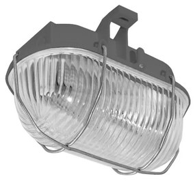 Екстериорна лампа за таван OVAL 1xE27/60W/230V сива IP44