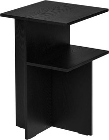 Черно нощно шкафче от декор от дъб с рафтове Atik – noo.ma