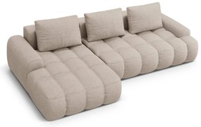 Светлокафяв сгъваем/с място за съхранение ъглов диван (ляв ъгъл) Linz – Cosmopolitan Design