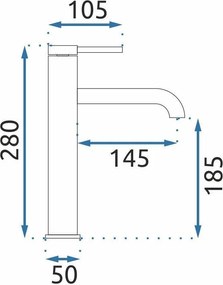 Смесител за мивка Rea Spot Brush Gold High