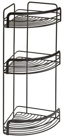 Черен триетажен ъглов рафт за баня Origin - Metaltex