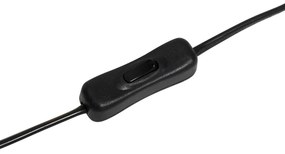 Дизайнерска настолна лампа с черен кадифен абажур в таупо с злато 35 см - Alisia