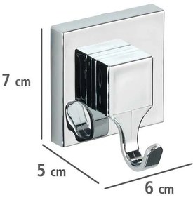 Самозалепващ пластмасов комплект аксесоари за баня в лъскаво сребристо Quadro – Wenko