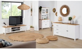 Бяла маса за телевизор от масивен бор 158x47 cm Miranda – Marckeric