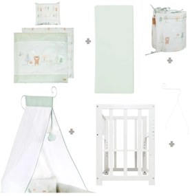 Бяла люлка с регулируема височина/за съвместно спане 90x45 cm Woodland Buddies – Roba