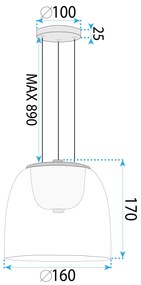 Висяща LED лампа APP1689-1PC A Gold