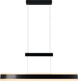 Матово черно LED висящо осветително тяло с метален абажур Arcola – Trio