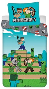 Единично памучно детско спално бельо 140x200 cm Minecraft "We got this" – Jerry Fabrics
